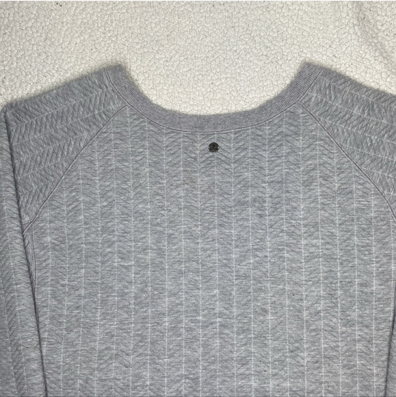 Prana Grey Herringbone Sweatshirt Size Large #O31 - Picture 4 of 8